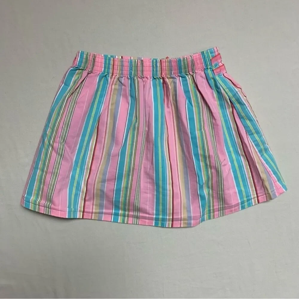 Old Navy Pastel Striped Skirt Girl’s 12-18 months Pleated Skater Circle Vacation